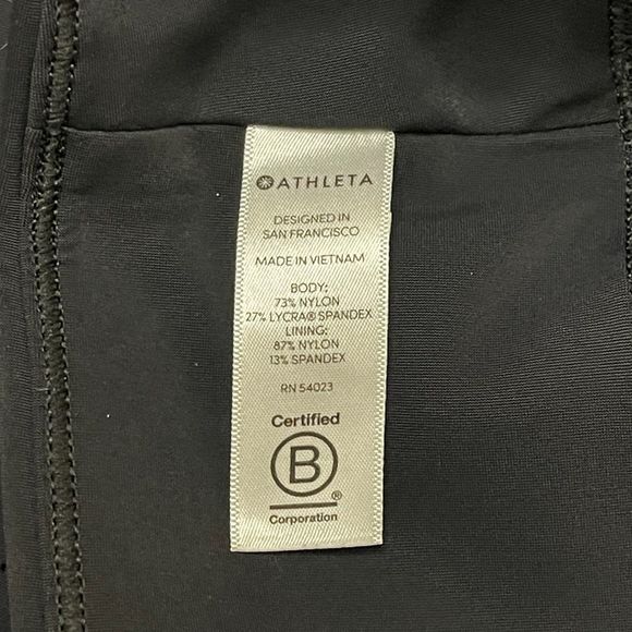 Athleta Stellar Crop Pants Black High Rise Lined Leggings Size M Pockets - Picture 7 of 8